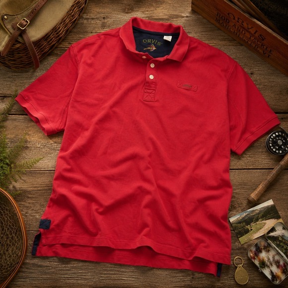 Orvis Other - Vintage Orvis Polo Shirt Mens XL Red Cotton Pique Fishing Outdoors Mauritius